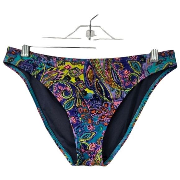 Victoria's Secret Swimwear Bikini Brief Bottom Moderate Coverage Paisley Print M - Picture 5 of 8